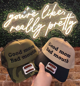 GOOD MOM BAD MOUTH  TRUCKER HATS