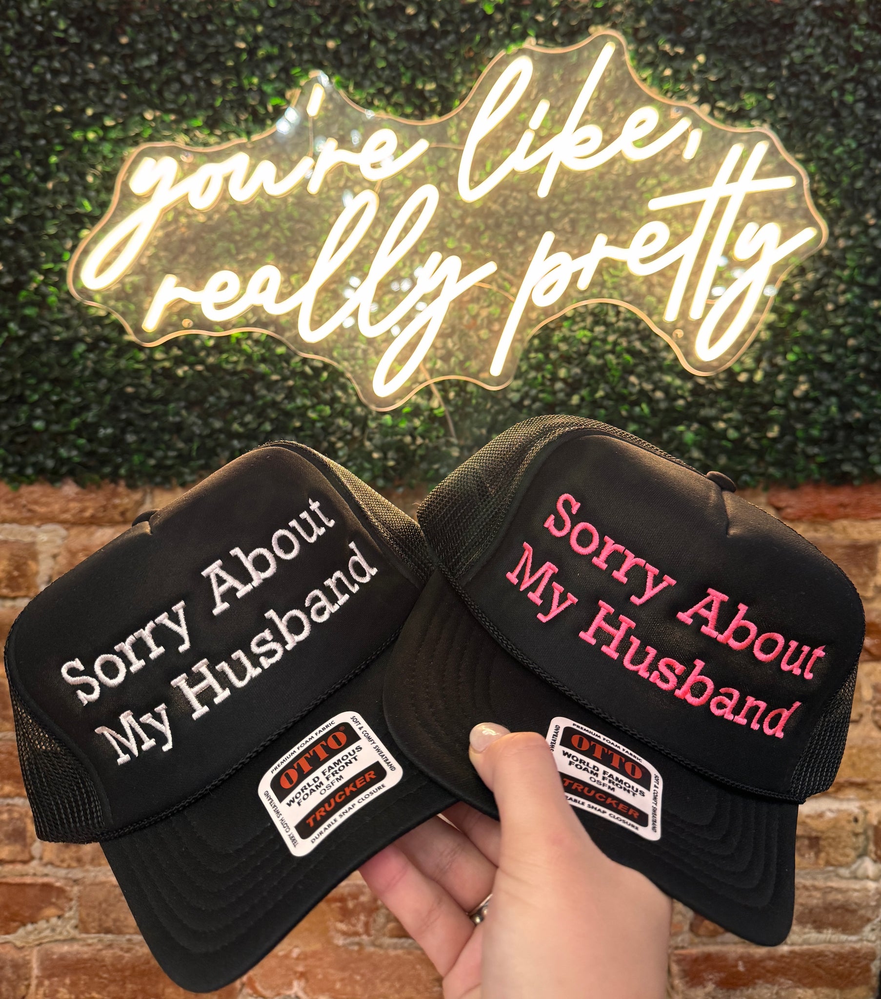 SORRY ABOUT MY HUSBAND   TRUCKER HATS