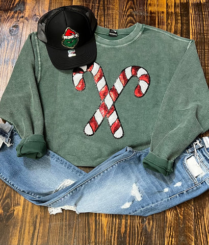 THE SEQUIN CANDYCANE SWEATSHIRT