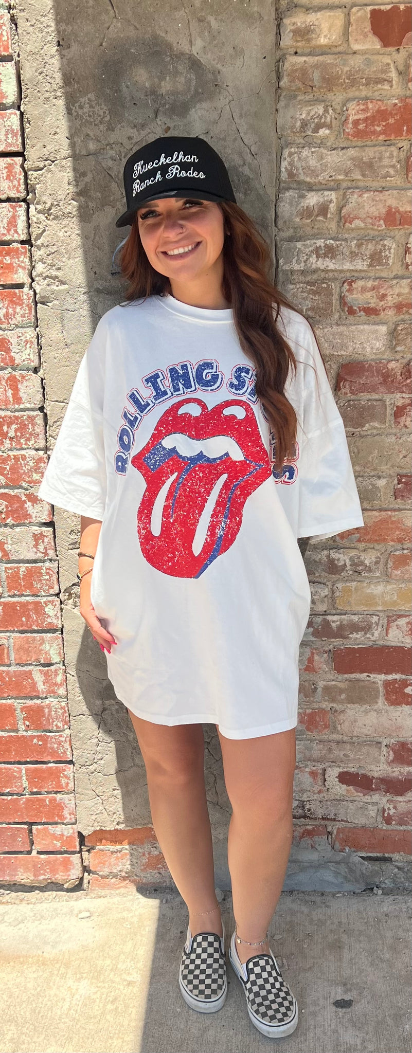 rolling stones shirt dress Rolling Stones Women's T-Shirt Dress Ya Gotta Roll Exile (Black) (Back Print)