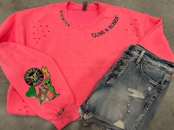 EMBROIDERED STITCHED PATCH SWEATSHIRTS