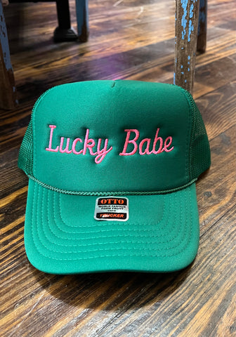 LUCKY BABE EMBROIDERED TRUCKER HATS