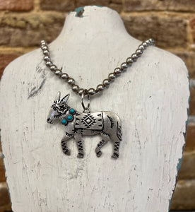SILVER TURQUOISE MULE NECKLACE