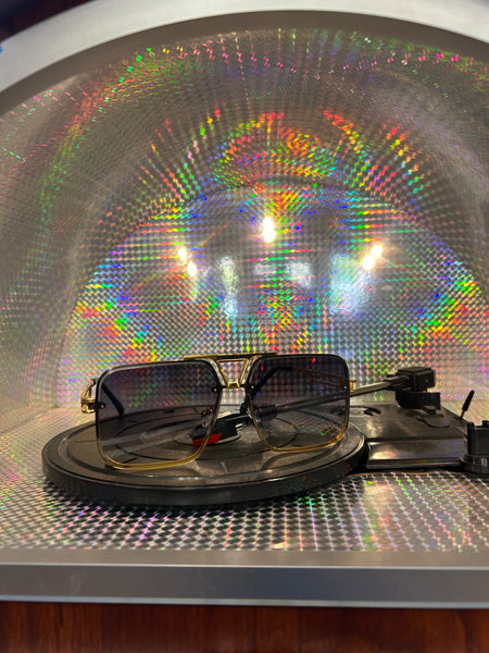 GEOMETRIC AVIATOR SUNGLASSES