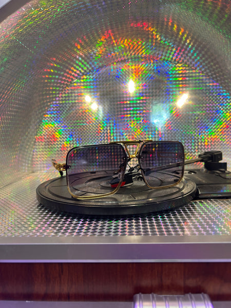 GEOMETRIC AVIATOR SUNGLASSES