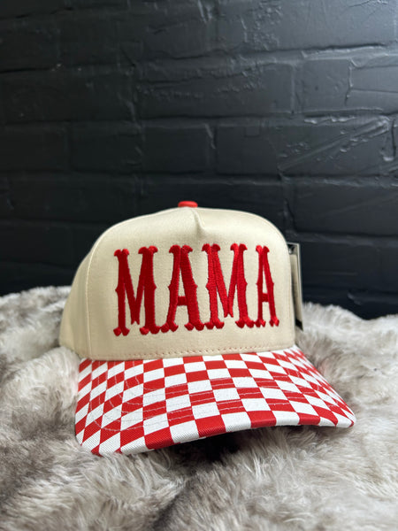 BC- "MAMA" CHECKERED HAT