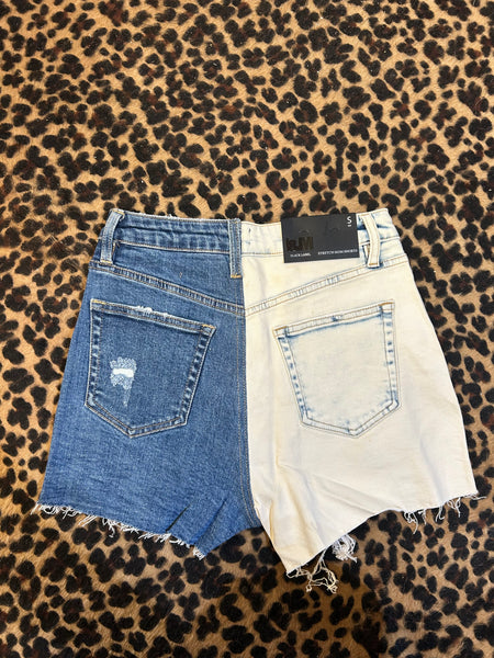 BLUE SKIES & CREAM JEAN SHORTS