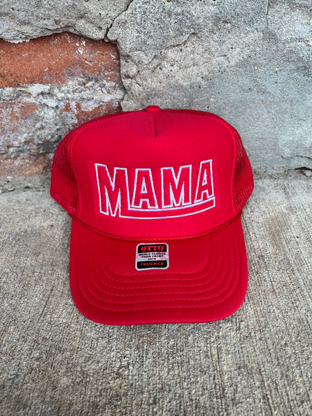 "MAMA" EMBROIDERED TRUCKER HATS