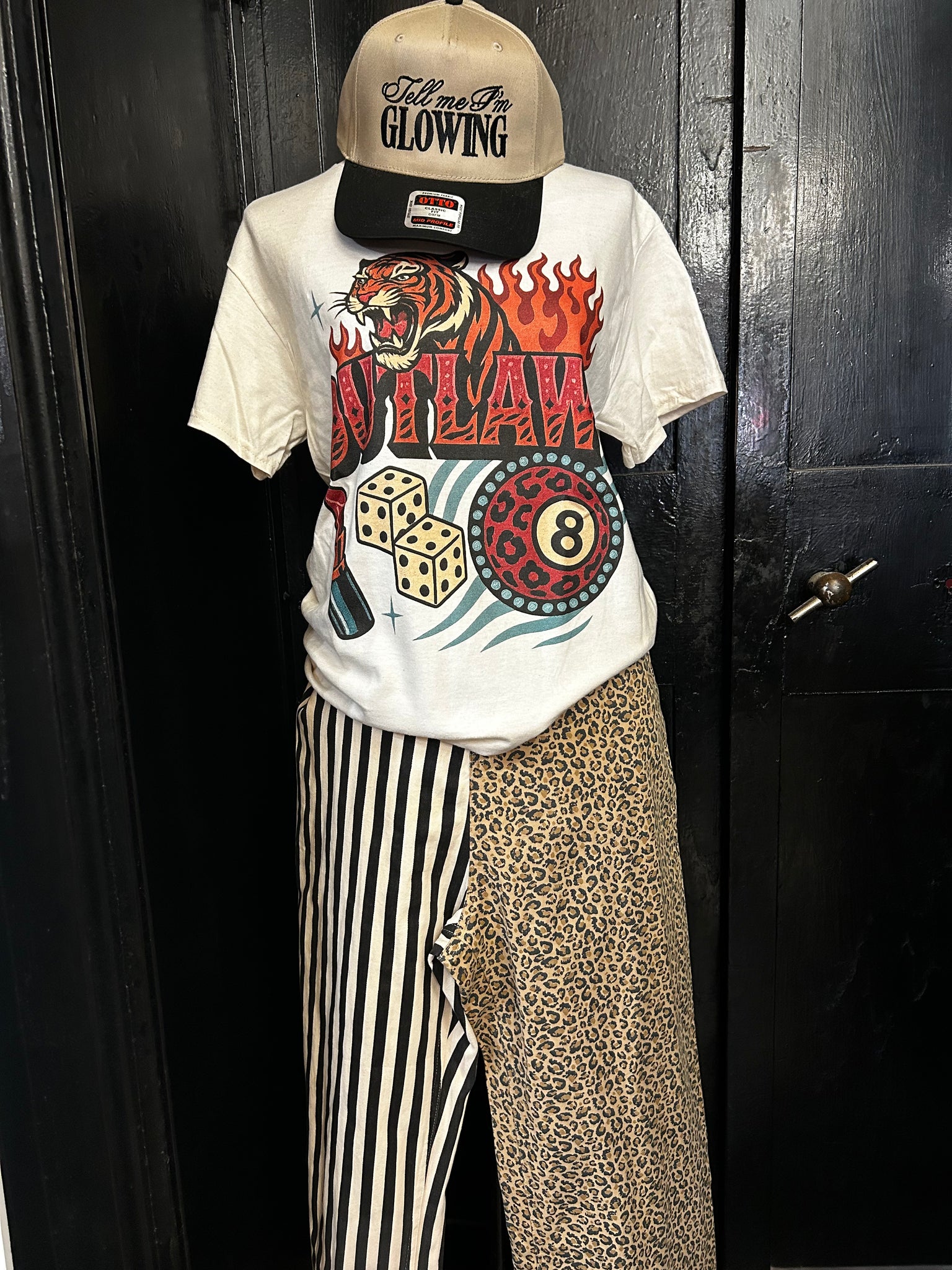 CHEETAH AND STRIPED JEANS