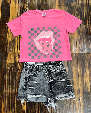 THE CHECKERED PRINT STONES TEE