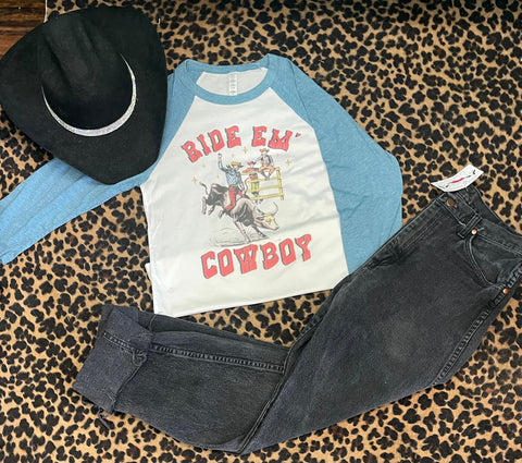 RIDE EM' COWBOY QUARTER SLEEVE TEE