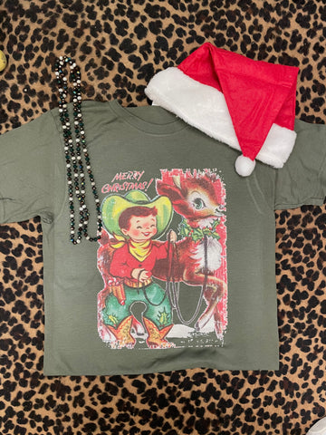 COWBOY AND REINDEER TEE