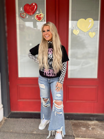 THE BAD HABIT WIDE LEG CROPPED JEANS